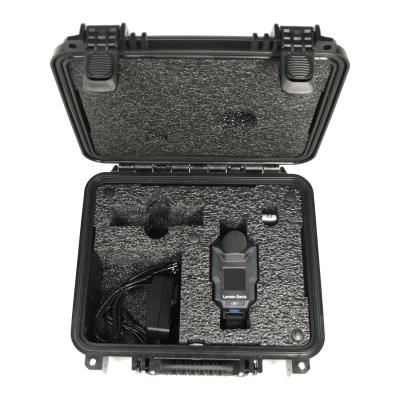 spartan 730 noise dosimeter kit with one dosimeter, one windscreen, two clips, one calibrator adapter, usb bluetooth dongle, and rugged case with built-in wireless qi charger.  includes calibration certificate and universal power adapter